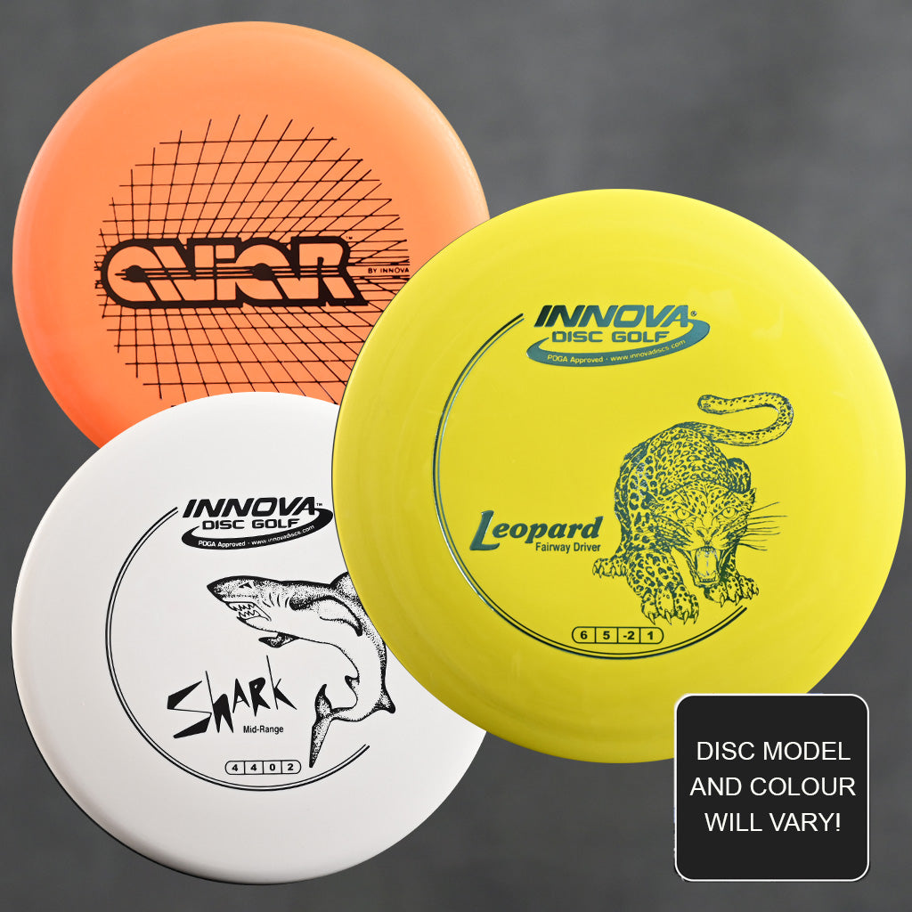 Innova DX beginner set for disc golf use