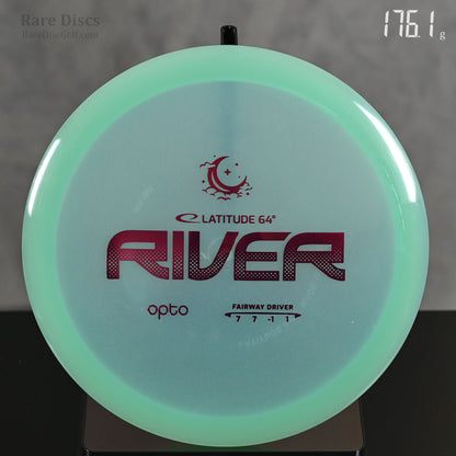 Latitude 64 River glow in the dark moonshine opto disc golf fairway driver straight flying frisbee disc. 