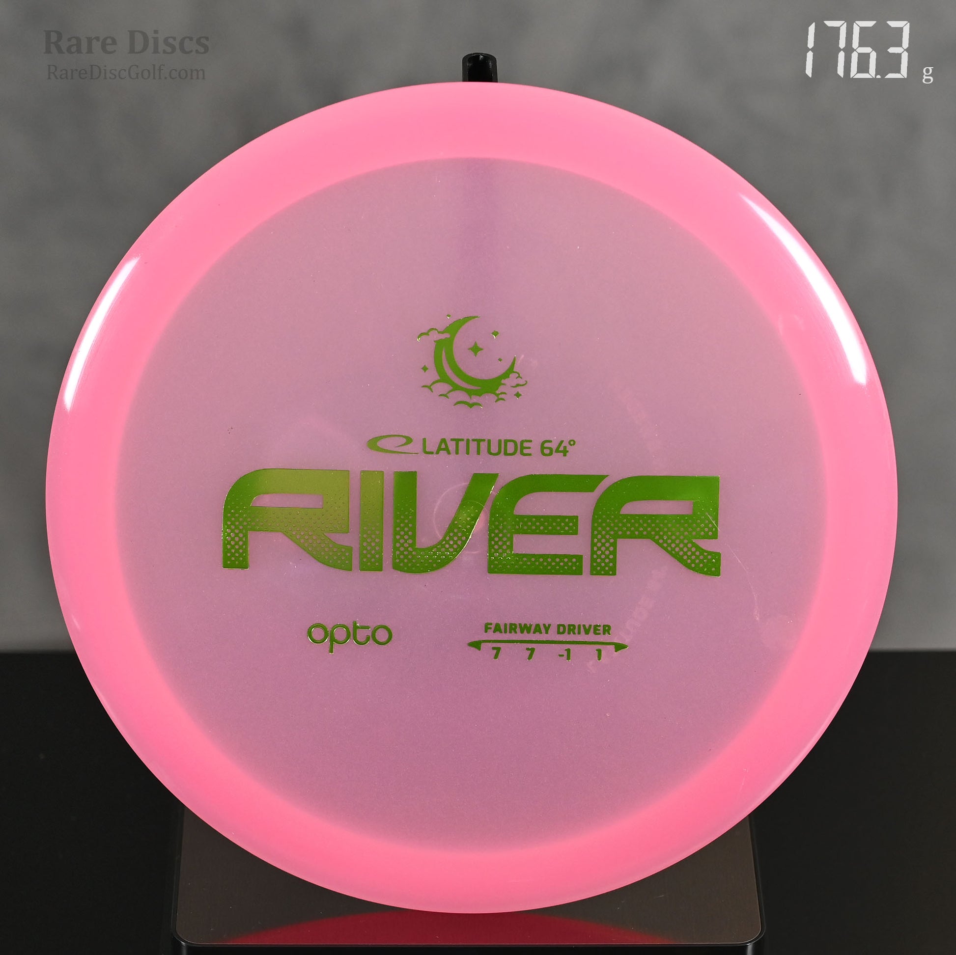 Latitude 64 River glow in the dark moonshine opto disc golf fairway driver straight flying frisbee disc. 