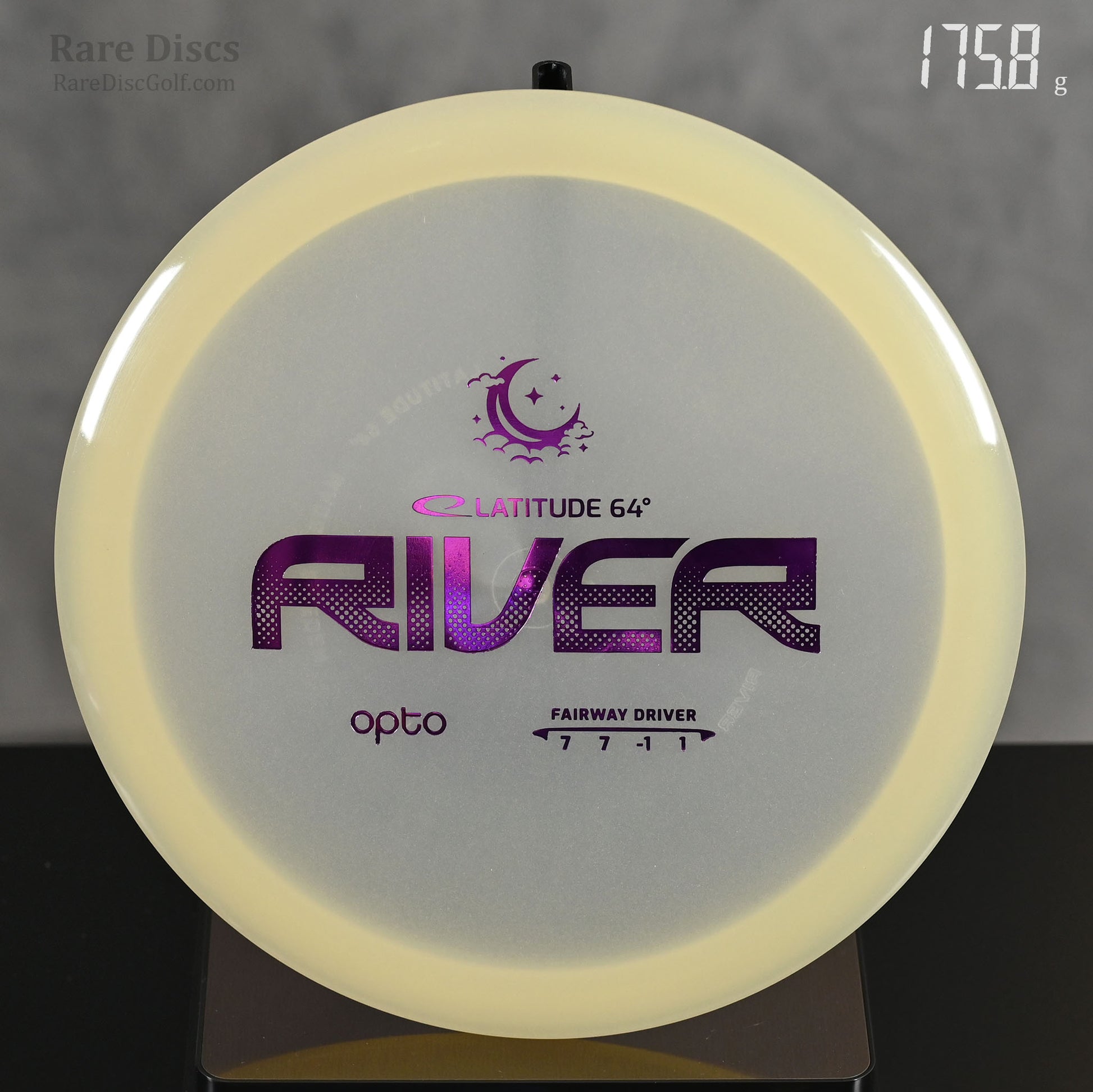 Latitude 64 River glow in the dark moonshine opto disc golf fairway driver straight flying frisbee disc. 