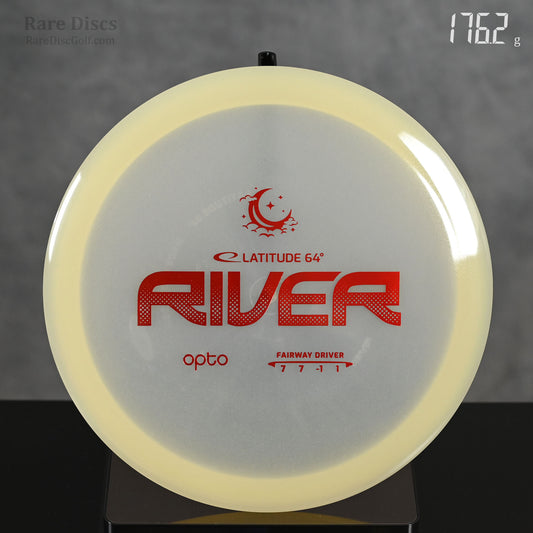 Latitude 64 River glow in the dark moonshine opto disc golf fairway driver straight flying frisbee disc. 