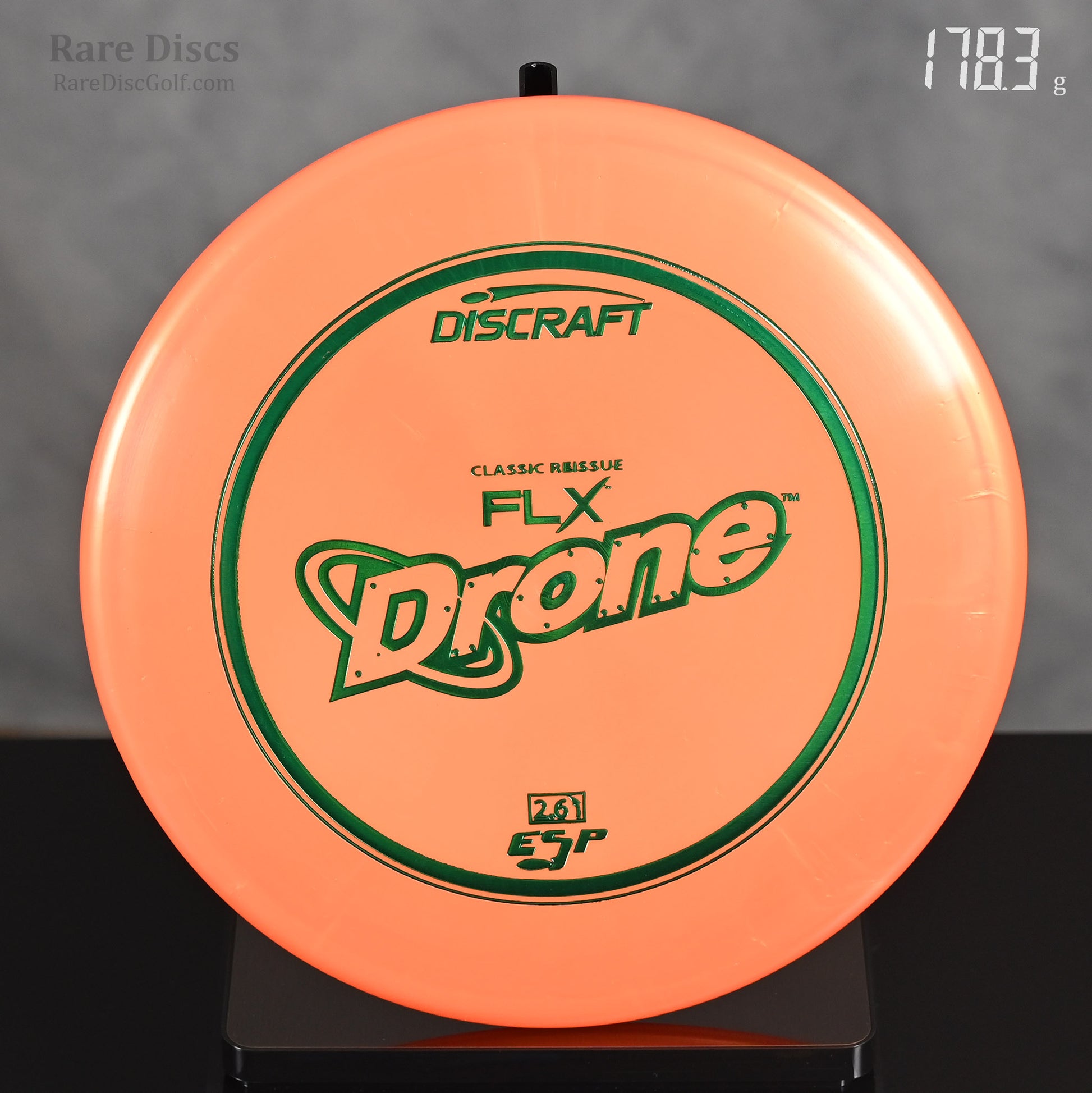 Discraft FLX Drone disc golf disc on a scale