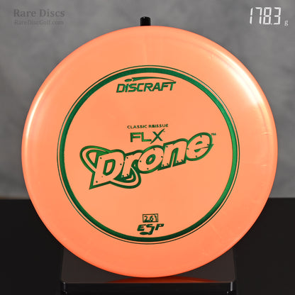 Discraft FLX Drone disc golf disc on a scale