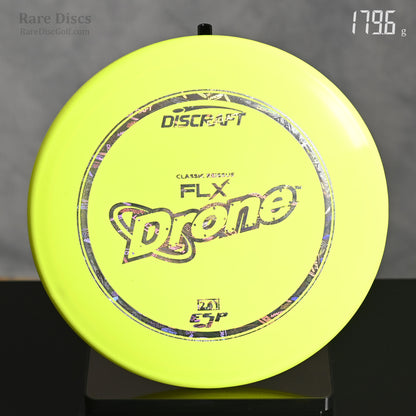 Discraft FLX Drone disc golf disc on a scale