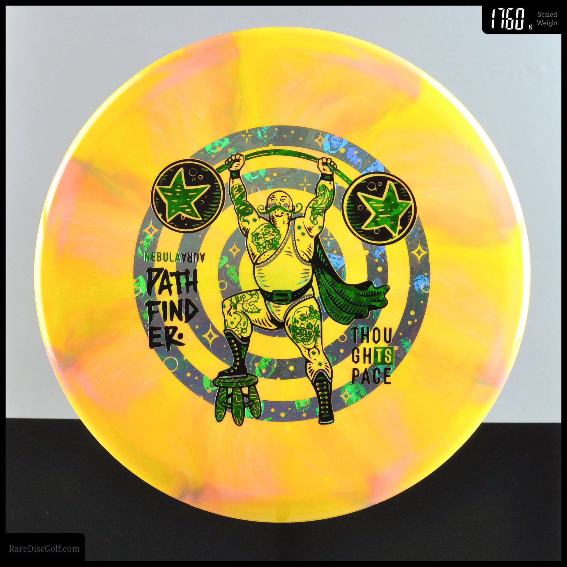 Thought Space Pathfinder Nebula Aura Stamp Strongman Weight Lifting Disc Golf Midrange Rare Discs