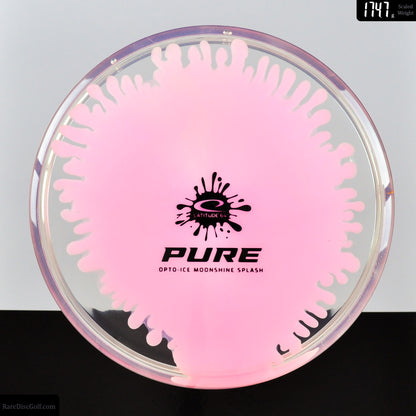 Latitude 64 Splash Pure Opto Ice Moonshine Glow clear disc golf disc