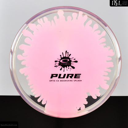 Latitude 64 Splash Pure Opto Ice Moonshine Glow clear disc golf disc