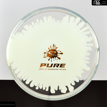 Latitude 64 Splash Pure Opto Ice Moonshine Glow clear disc golf disc