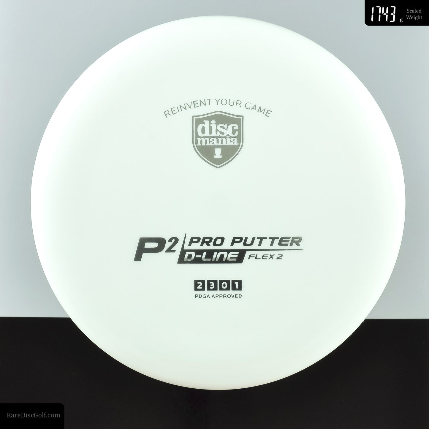 Trilogy Discmania P2 Pro Flex 2 D-Line disc golf putter in white
