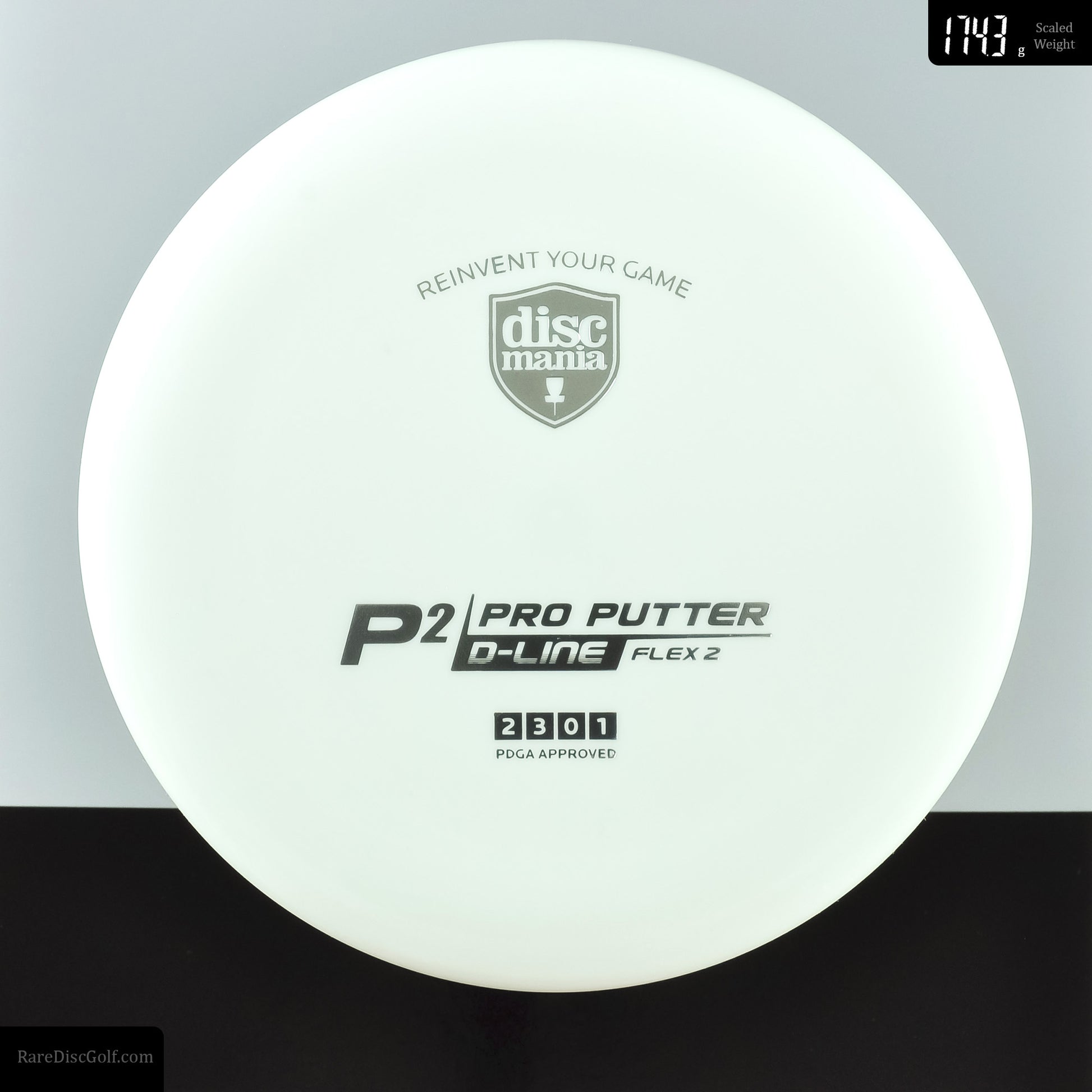 Trilogy Discmania P2 Pro Flex 2 D-Line disc golf putter in white