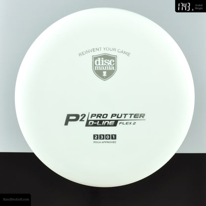 Trilogy Discmania P2 Pro Flex 2 D-Line disc golf putter in white