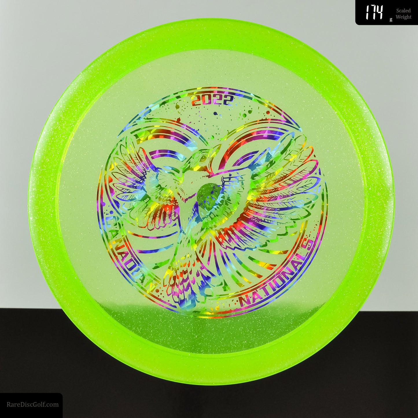 Discmania FD C-Line Metal Flake (Canada Nationals 2022 special edition stamp) disc golf fairway driver Rare Discs Canada - Lime/Rainbow