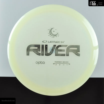 Latitude 64 River glow in the dark moonshine opto disc golf fairway driver straight flying frisbee disc. 
