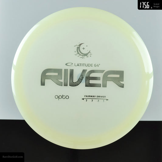 Latitude 64 River glow in the dark moonshine opto disc golf fairway driver straight flying frisbee disc. 