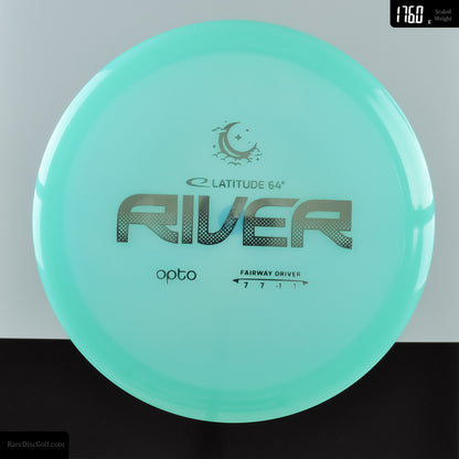 Latitude 64 River glow in the dark moonshine opto disc golf fairway driver straight flying frisbee disc. 