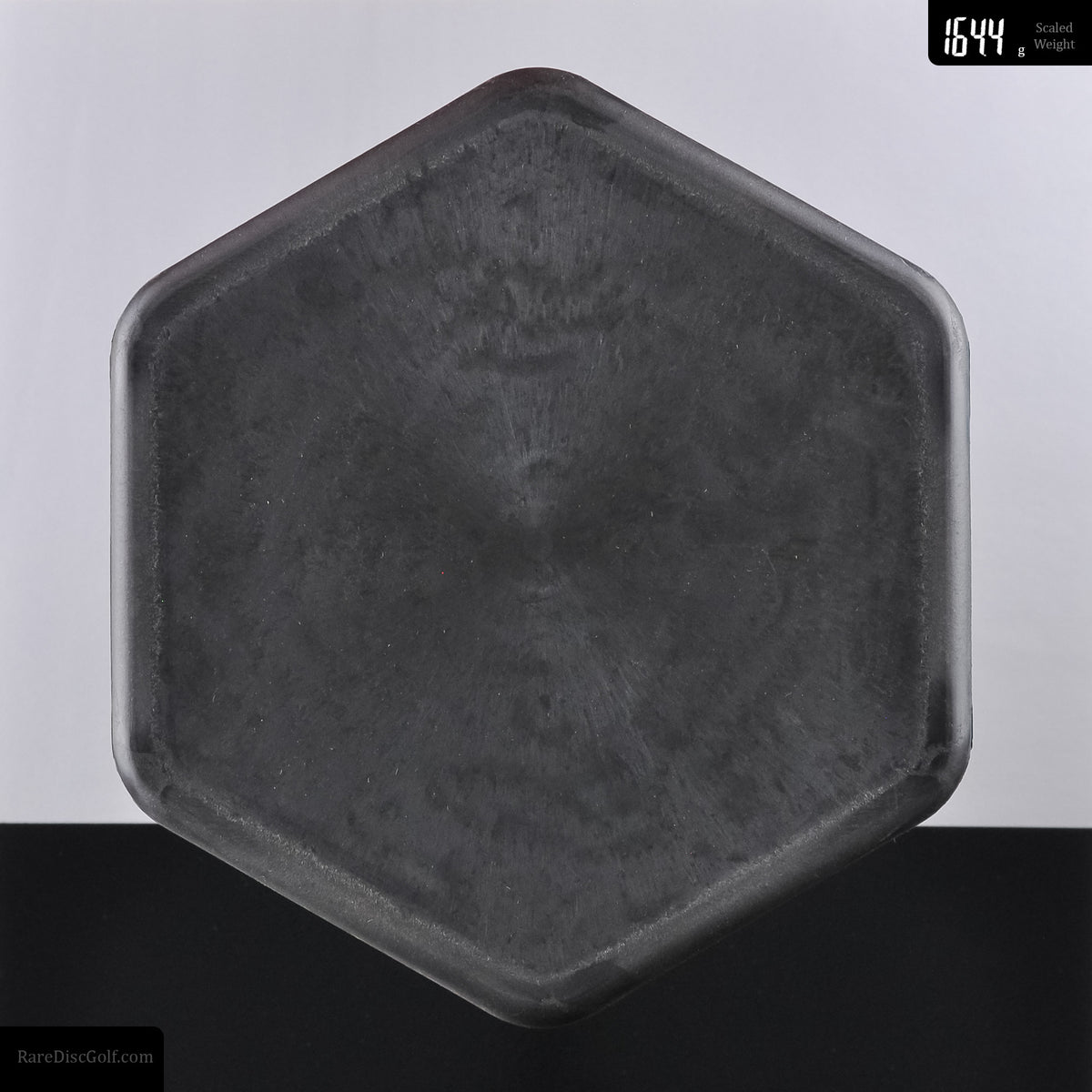 Six Sided Discs x Trash Panda flexigon hexigon recycled plastic disc golf object for throwing Rare Discs Canada top view