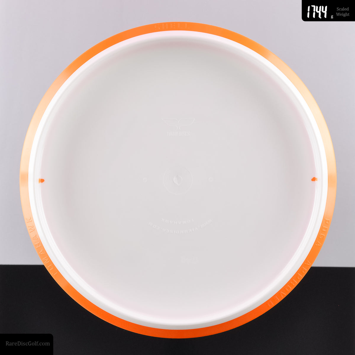 Yikun Tomahawk straight flying midrange for disc golf, underside