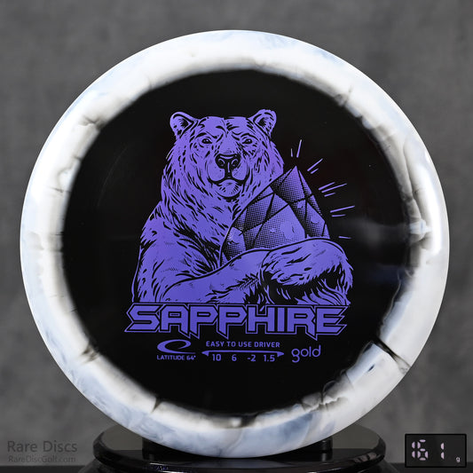 Latitude 64 Sapphire Gold Orbit Inverted Stamp Black Golf Disc Easy to Throw Beginner Lightweight