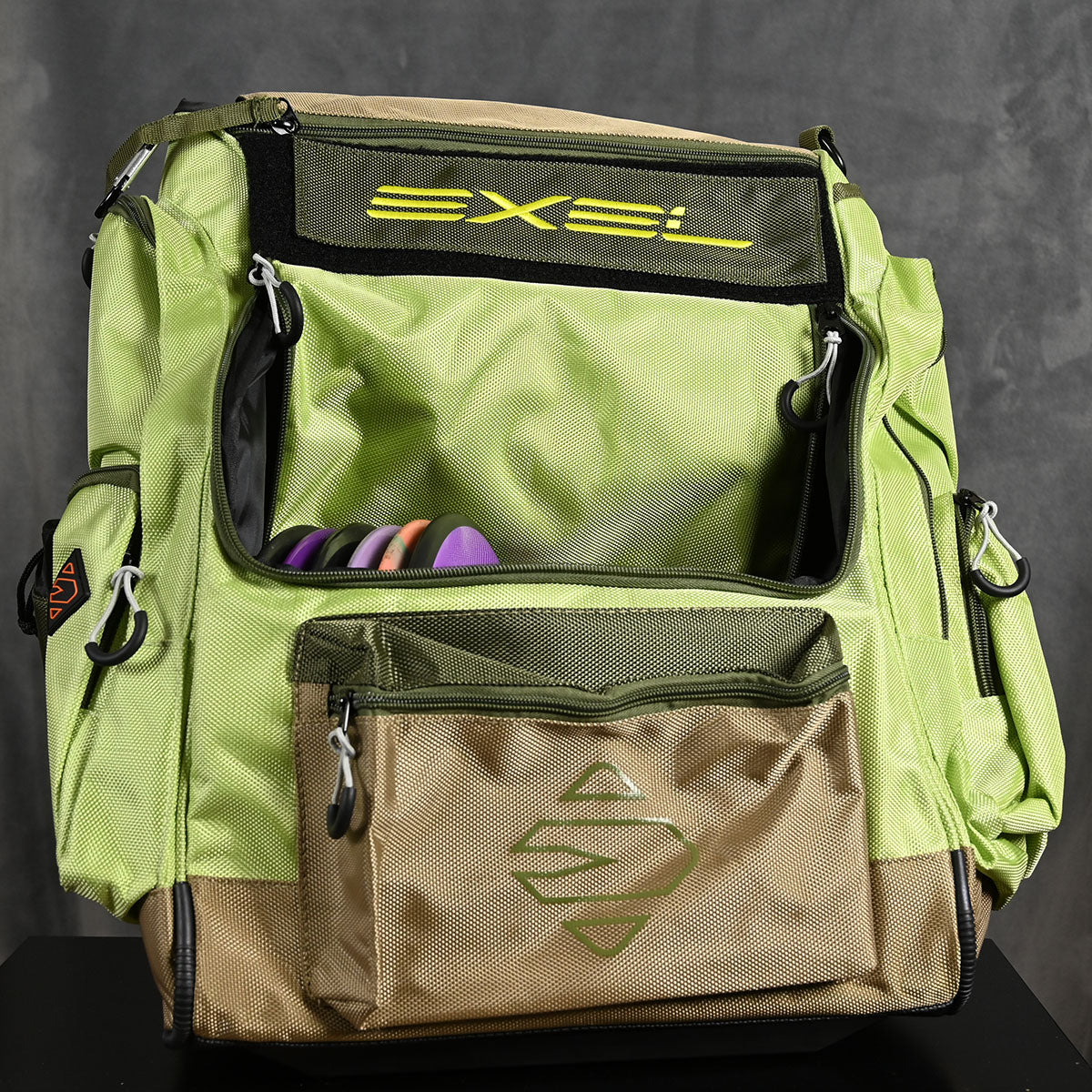 Exel E3 Premium Disc Golf Backpack Bag in Green at Rare Discs Canada