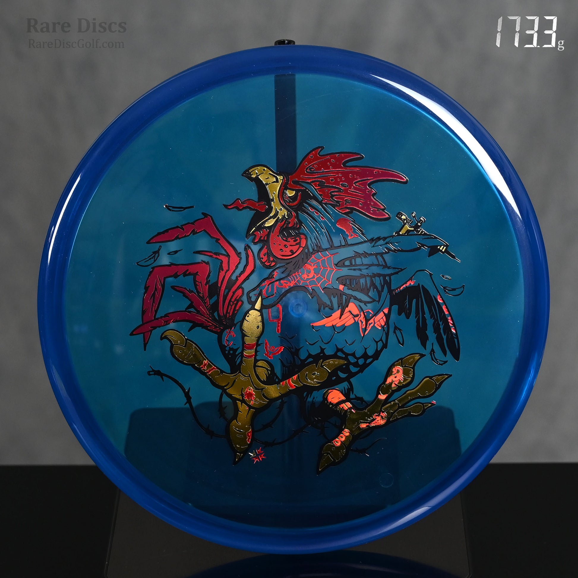 Streamline Pilot Tattoo Rooster Stamp proton plastic DFX Discs Canada Rare Discs tattoo gun design spooky disc golf putter