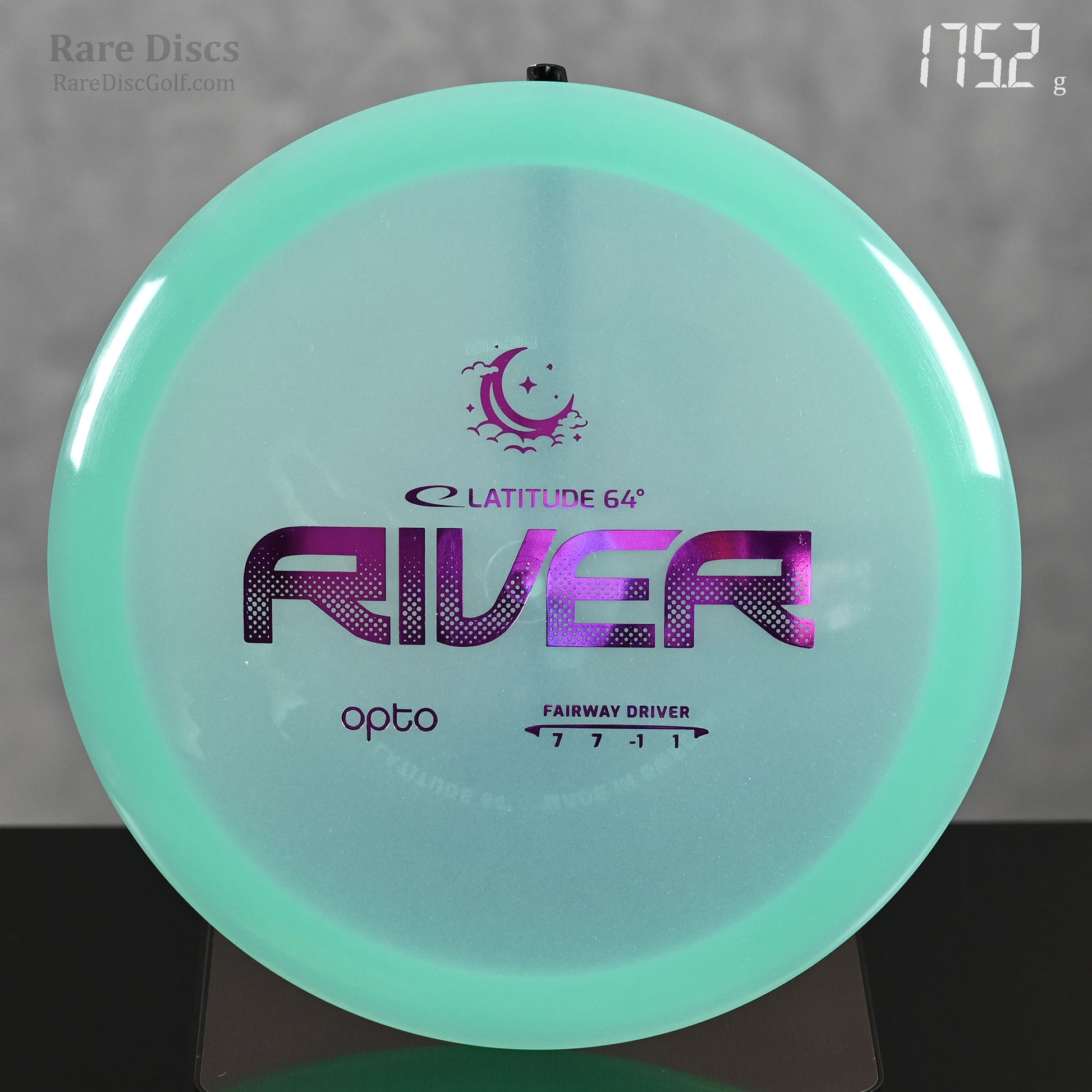 Latitude 64 River glow in the dark moonshine opto disc golf fairway driver straight flying frisbee disc. 