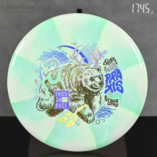 Nebula Aura Praxis with Bear Elk Snake stamp Erika Stinchcomb 2024 Tour series disc golf putter at Rare Discs Canada