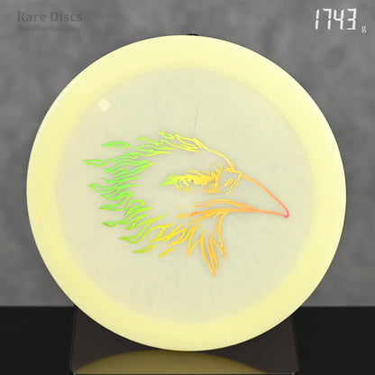 Mint Discs Phoenix overstable disc golf driver at Rare Discs Canada glow in the dark eagle stamp