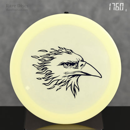 Mint Discs Phoenix overstable disc golf driver at Rare Discs Canada glow in the dark fire eagle stamp