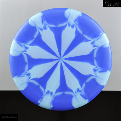 Meridian Discs Mojave Disc Golf Putter in Marbled Graphite plastic blue/light blue