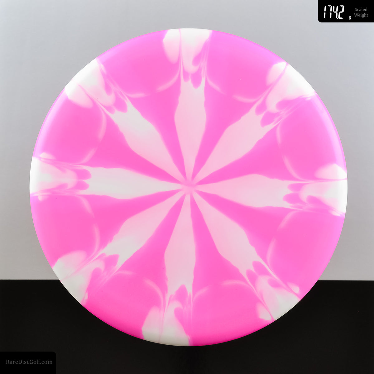 Meridian Discs Mojave Disc Golf Putter in Marbled Graphite plastic white/pink swirl