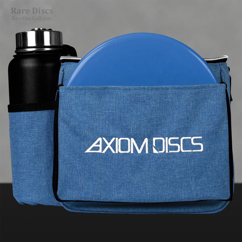 Axiom Discs shuttle bag starter shoulder bag for discgolf in Heather Blue front profile Rare Discs Canadian disc golf shop