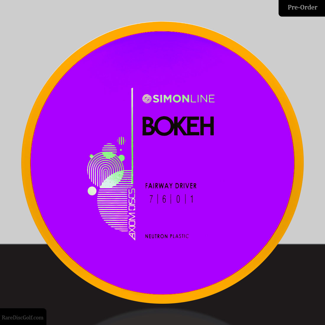 Axiom Bokeh disc golf fairway driver stock stamp Rare Discs Canada purple/orange