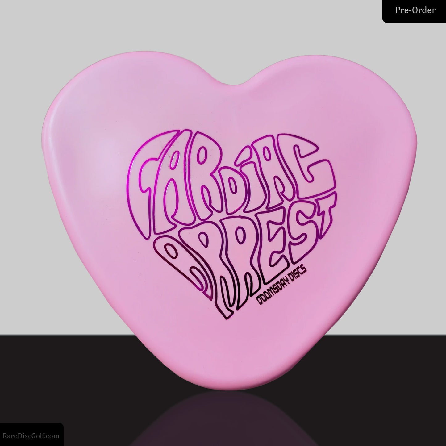 Doomsday Discs Cardiac Arrest disc golf putter heart shaped novelty flying object Rare Discs Canada - Pink