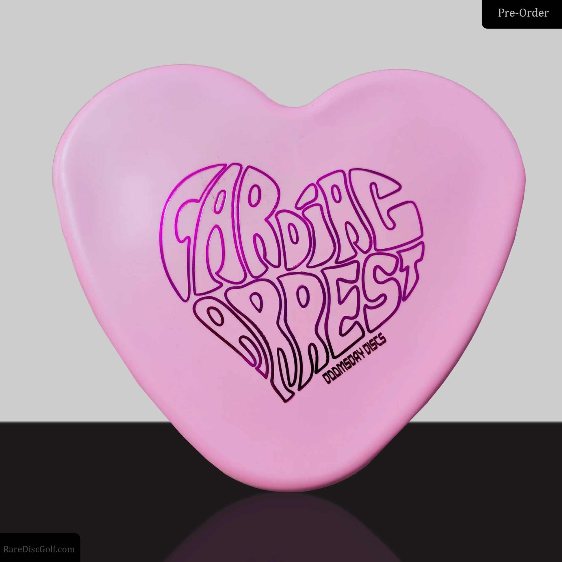 Doomsday Discs Cardiac Arrest disc golf putter heart shaped novelty flying object Rare Discs Canada - Pink