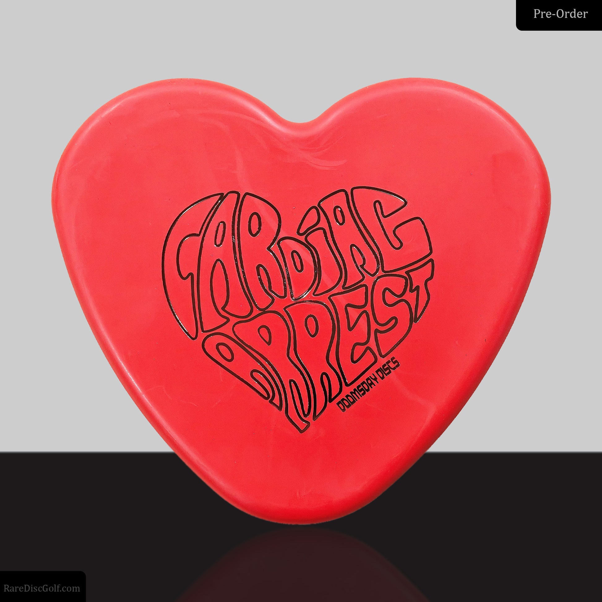Doomsday Discs Cardiac Arrest disc golf putter heart shaped novelty flying object Rare Discs Canada - Red