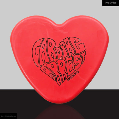 Doomsday Discs Cardiac Arrest disc golf putter heart shaped novelty flying object Rare Discs Canada - Red