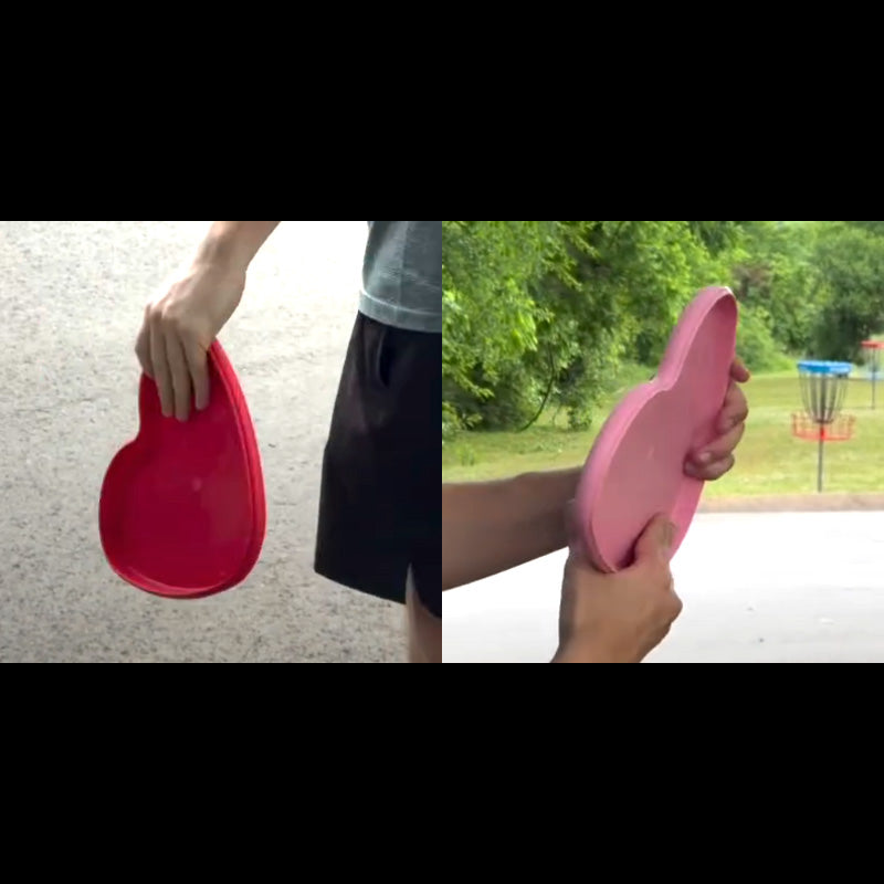 Doomsday Discs Cardiac Arrest disc golf putter heart shaped novelty flying object Rare Discs Canada - examples of the underside of the disc
