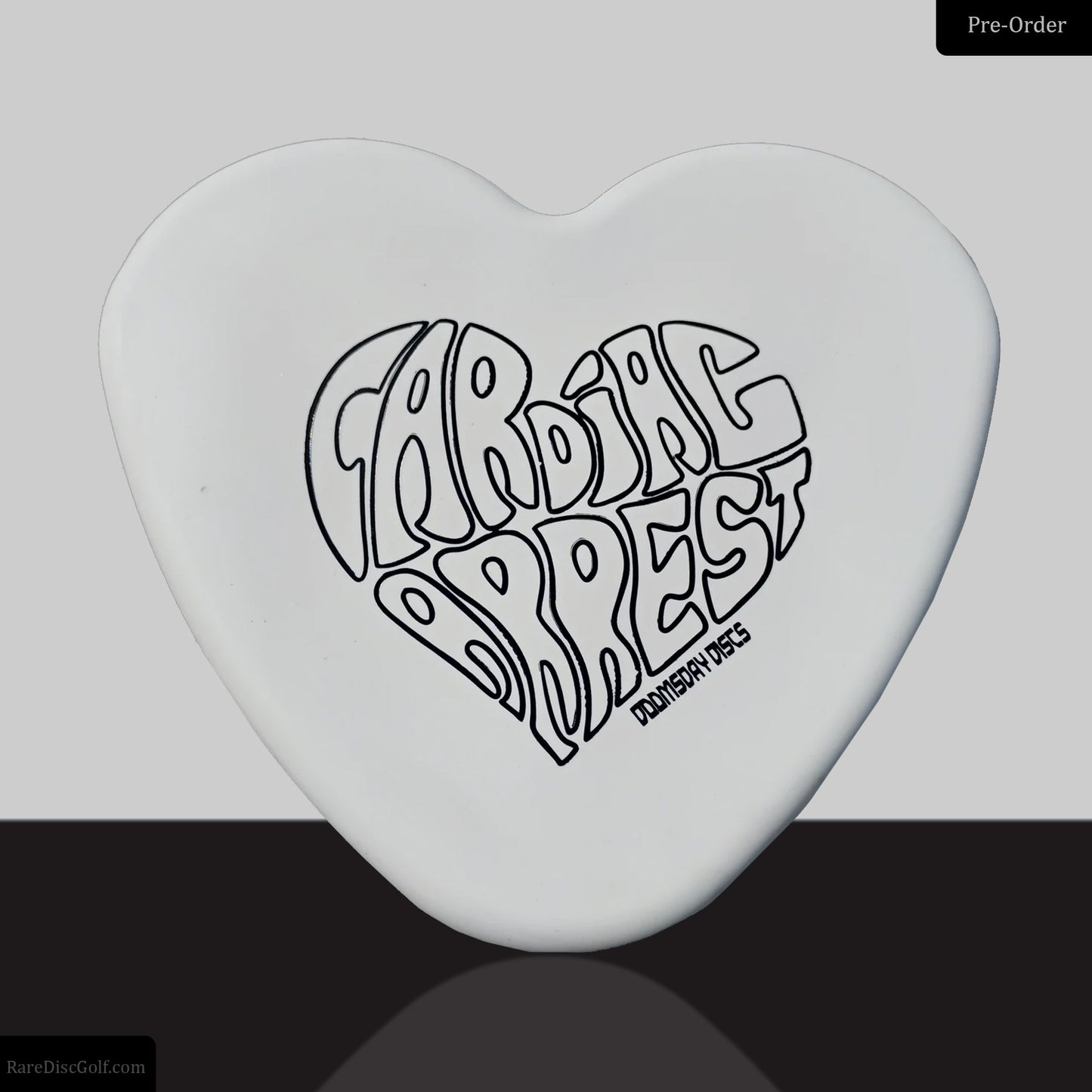 Doomsday Discs Cardiac Arrest disc golf putter heart shaped novelty flying object Rare Discs Canada - White