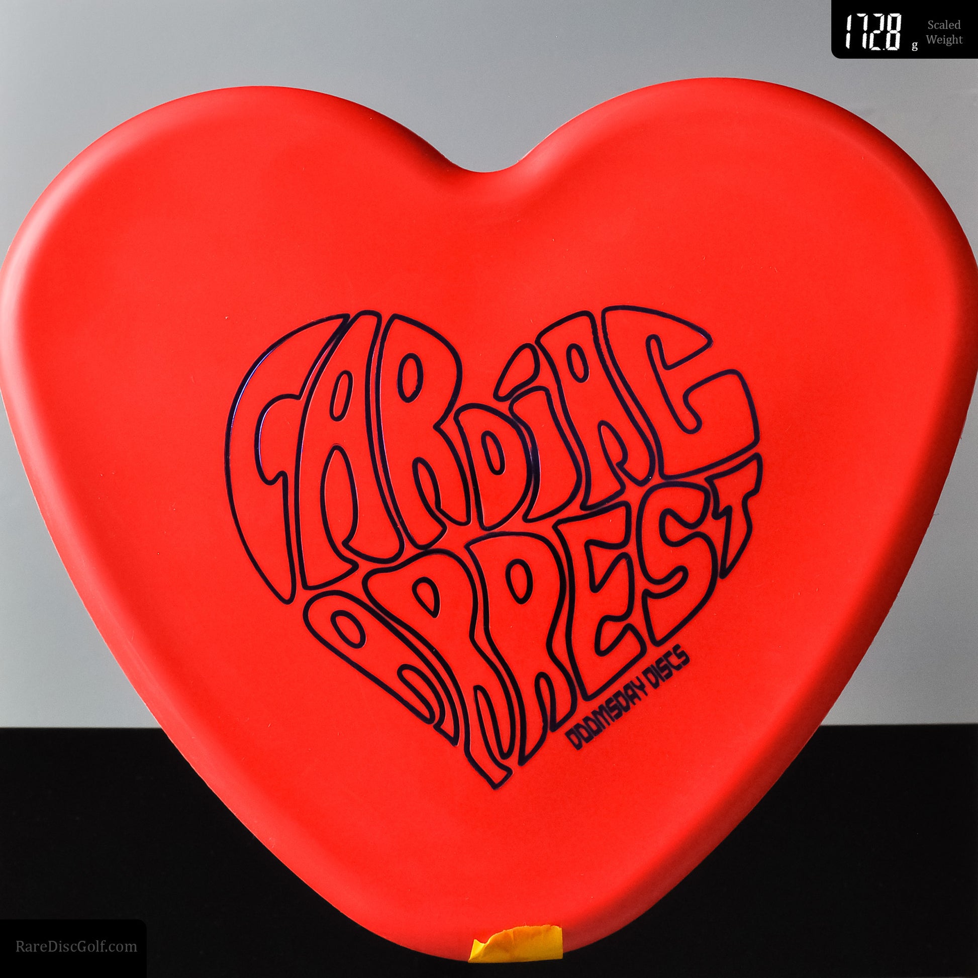 doomsday discs cardiac arrest frisbee golf heart shape putter - red