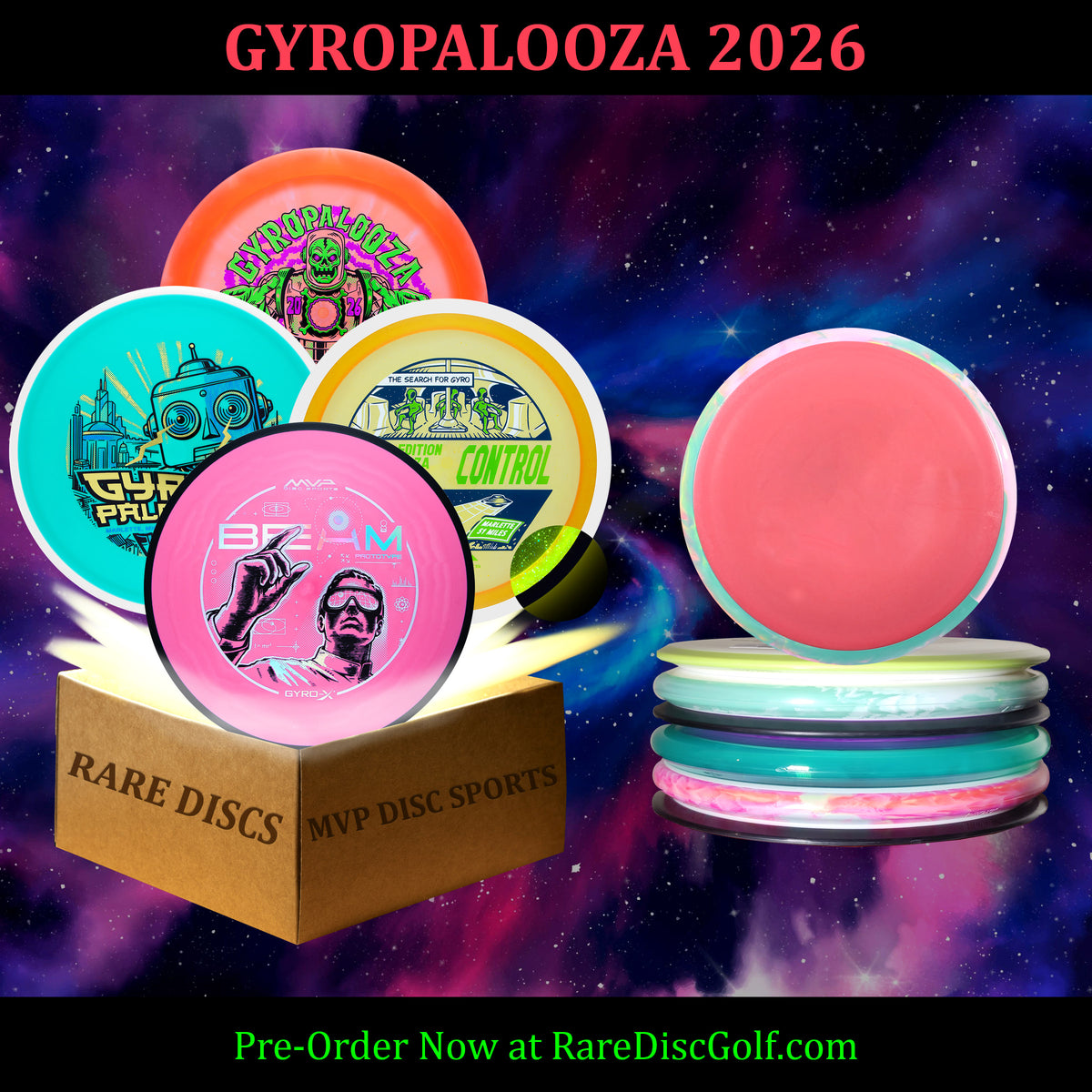 MVP Gyropalooza 2026 mystery box is available now at Rare Discs disc golf store in Richmond BC