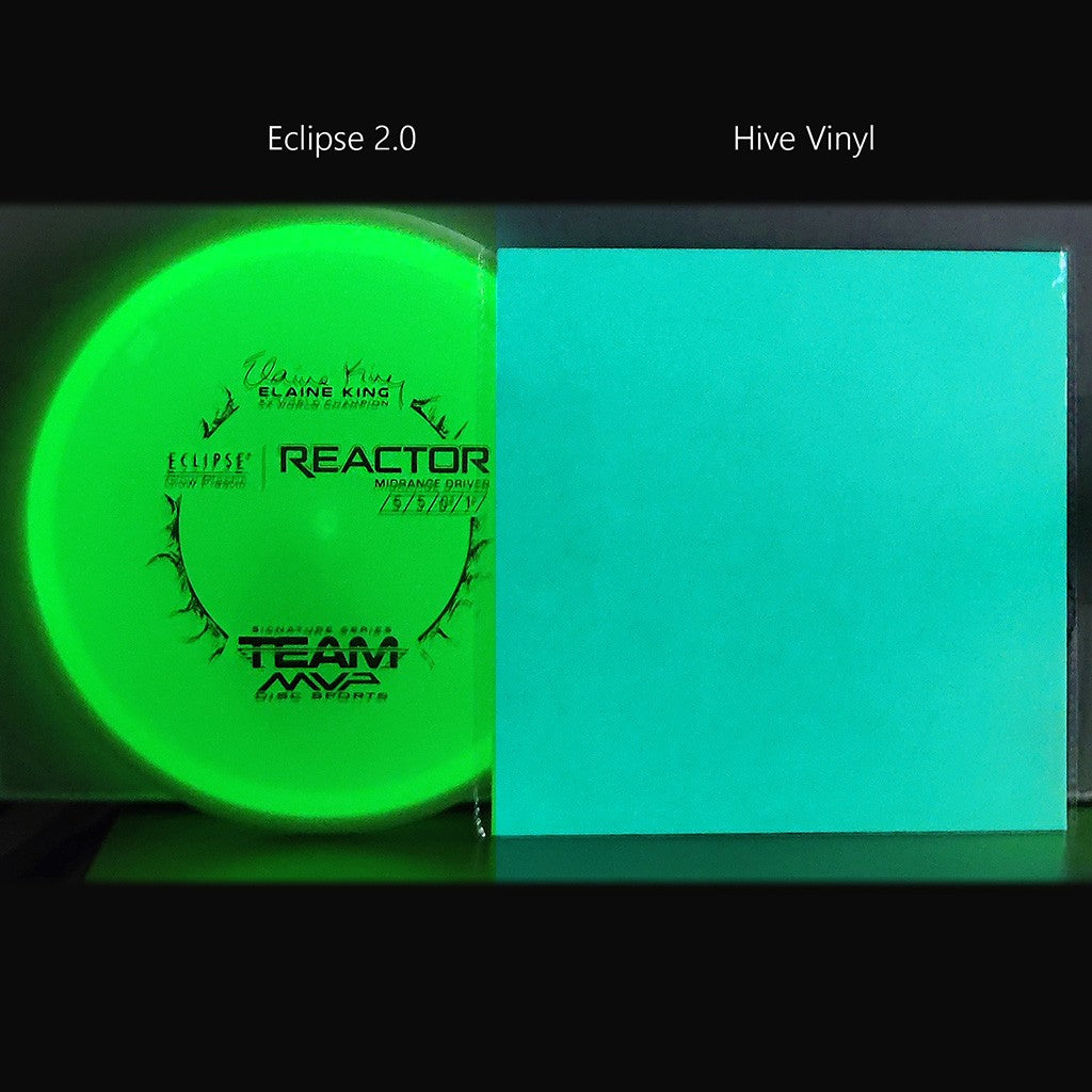 hive vinyl disc golf glow stickers example (aqua)
