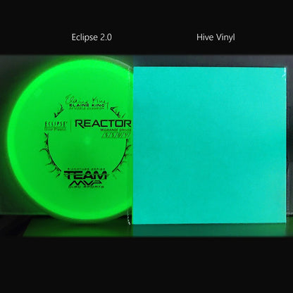hive vinyl disc golf glow stickers example (aqua)