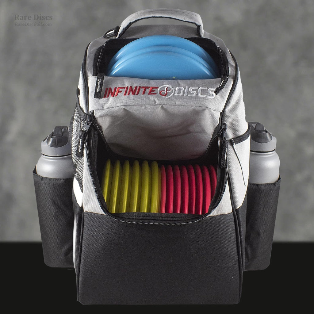 Infinite Discs Huck Pack disc golf backpack in grey Rare Discs Canada