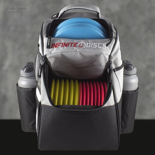 Infinite Discs Huck Pack disc golf backpack in grey Rare Discs Canada