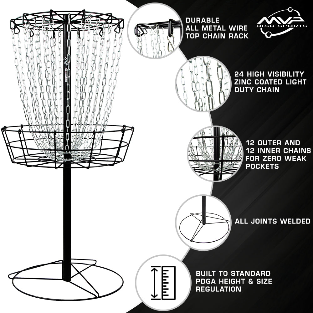 MVP Black Hole Practice disc golf basket light weight affordable