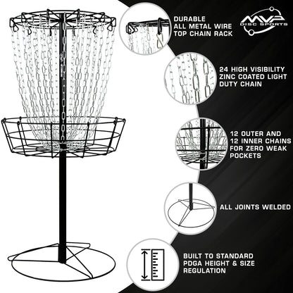 MVP Black Hole Practice disc golf basket light weight affordable