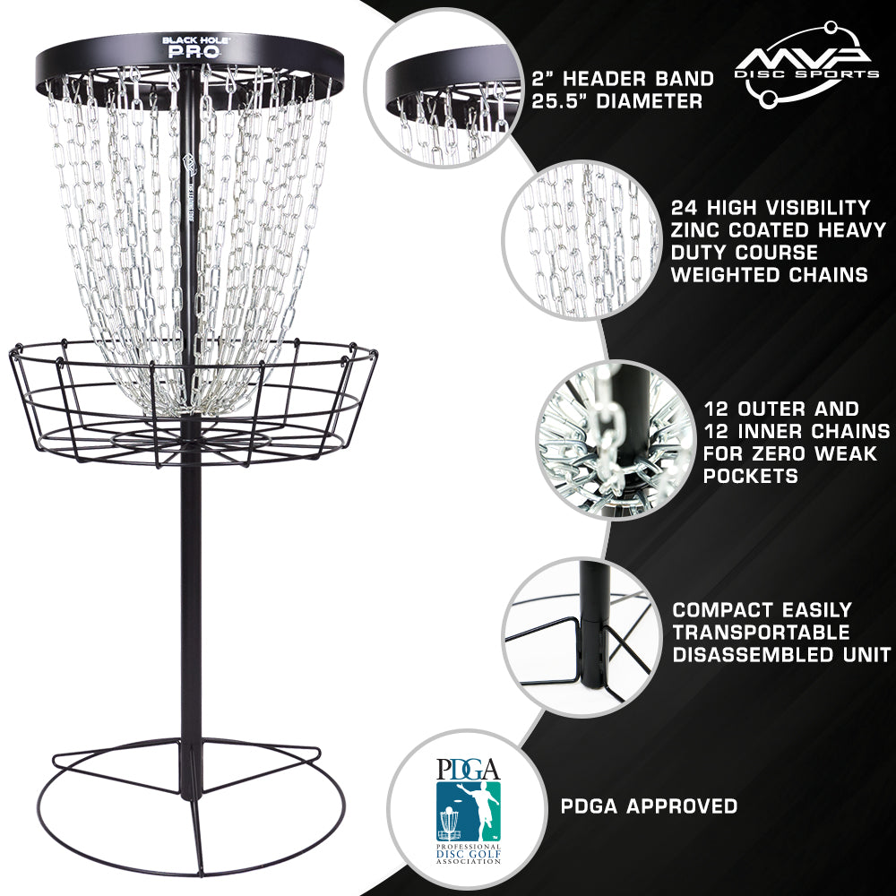 MVP Black Hole Pro with Transit Carrying Case - Disc Golf Practice Basket