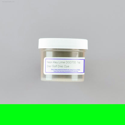 Pro Chemical and Dye neon colours UV reactive disc golf dyeing 1oz container for art customization DGD700 Key Lime