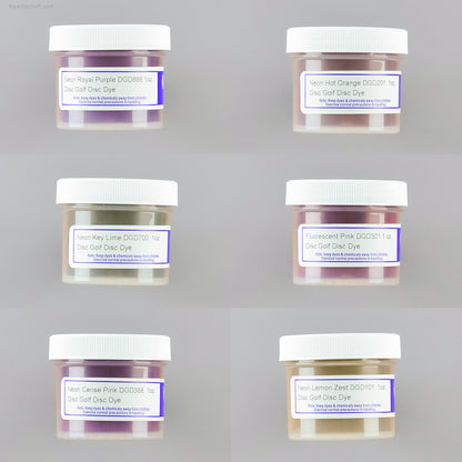 Pro Chemical and Dye neon colours UV reactive disc golf dyeing kit for art customization 