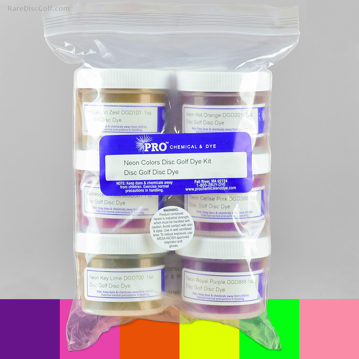 Pro Chemical and Dye neon colours UV reactive disc golf dyeing kit for art customization 